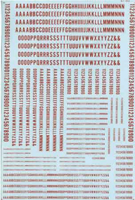 Alphabet Decals -- Condensed Gothic (red)
