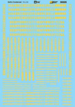 Alphabets and Numbers -- Condensed Gothic (yellow)