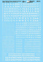 Alphabets and Numbers -- Stencil Railroad Roman (white)