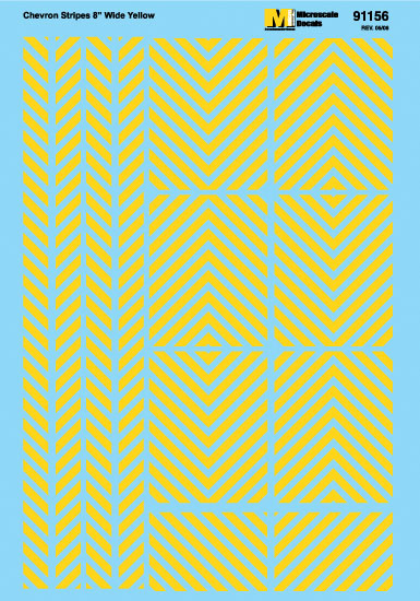 Striping Decals -- 45 Degree, 8" Barricade Stripes (yellow)