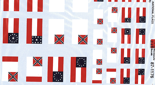 Military - Confederate States Army 1861-65 American Civil War - Flags -- National Flags; Stars & Bars, Stainless Banner & 3rd National