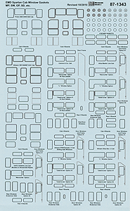 Railroad Decal Set -- Window Gaskets for Spartan Cab EMD MP, SW, GP & SD Locos