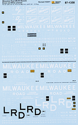Railroad Decal Set -- Milwaukee Road Boxcars #2, Brown & White Schemes, 1970s-1