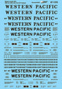 Railroad Decal Set -- Western Pacific 4600 & 4650 Cubic Foot ACF Hoppers