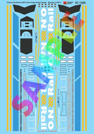 Railroad Decal Set -- Ontario Northland Diesels Revised Image 2011+
