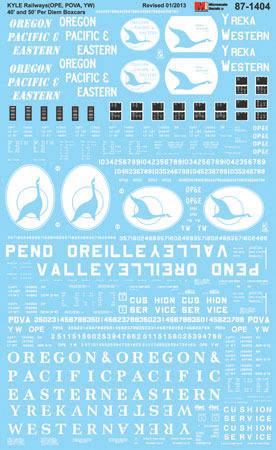 Railroad Decal Set -- Kyle Railways Boxcars