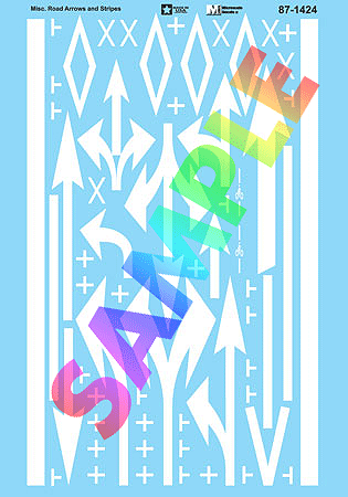 Street Decal Set -- Misc. Road Arrows & Stripes