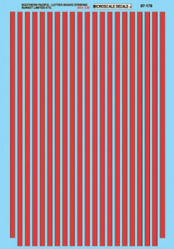 Southern Pacific - SP -- Letterboard Striping for "Sunset Limited" Passenger Cars 1960-80