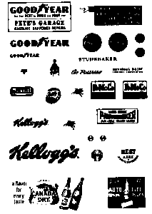 20th Century Sign Sets -- Set #1 1900-30; Garage, Pepsi, Studebaker, Goodyear, Cafe, Dr. Pepper & More