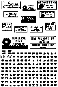 Industrial Signs -- Set #1; Solar Electronics, Hill Foundry, Superior Gear & More