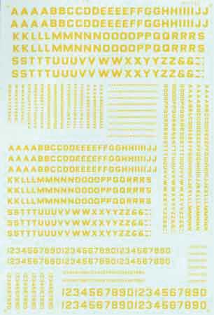Alphabets & Numbers - Block Gothic -- Yellow