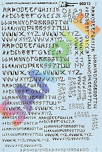 Alphabet and Numbers - Graffiti -- Black