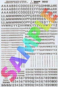 Alphabet & Numbers - Stencil Railroad Gothic -- Black