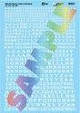 Alphabet Decal Set -- Railroad Roman Letters & Numbers 10, 14, 18, 20" (white)