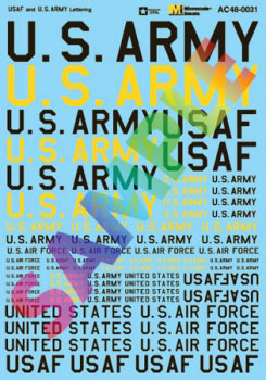 United States Armed Forces - USAX -- Air Force & Army Lettering (yellow, black)