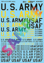 United States Armed Forces - USAX -- Air Force & Army Lettering (yellow, black)