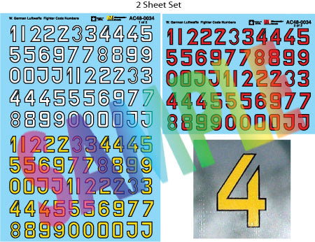 Military Decal Set -- Luftwaffe Fighter Codes