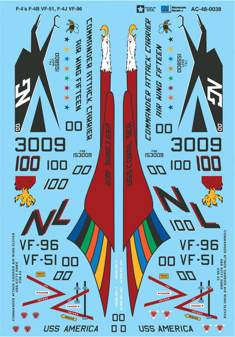 Military Decal Set -- F-4s: F-4B, VF-51, F4J and VF-96