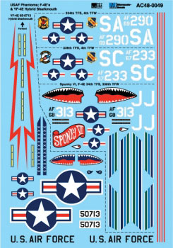 Military Decal Decal Set -- USAF Phantoms - F-4E's & YF-4E Hybrid Sharkmouth