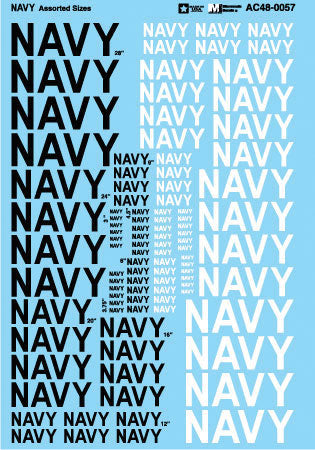 Military Decal Set -- Navy - Various Sizes