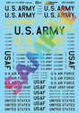 United States Armed Forces - USAX -- Air Force & Army Lettering (yellow, black)