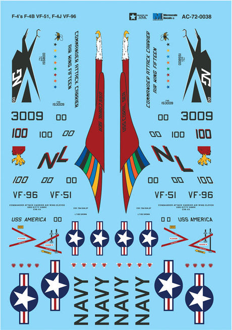 Military Decal Set -- F-4s: F-4B, VF-51, F4J and VF-96