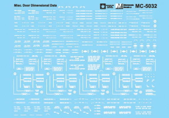 Miscellaneous Door Dimensional Data -- White