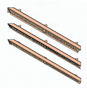 Cornices (Photo-Etched Brass) -- Art Deco Aztec For Commercial Buildings (PennZee Compatible)