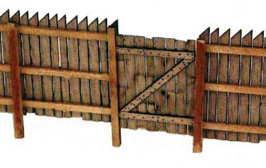 Sawtooth Board Fence -- Laser-Cut Wood Fence - 90 Scale Feet Total