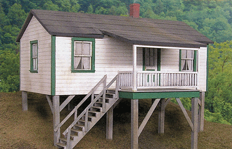 Cabin Creek Company House - Kit (Laser-Cut Wood) -- 31 x 35' Scale
