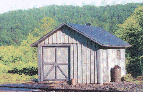 Handcar Shed - Kit (Laser-cut Wood & Card) -- Scale 18 x 20'
