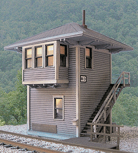 Chesapeake & Ohio MD Cabin (Interlocking Tower) - Kit (Laser-Cut Wood & Card) -- Scale 32 x 30'  9.8 x 9.1m
