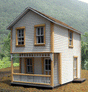#114 2nd Street - Kit (Laser-Cut Wood & Card) -- 17 x 21'  5.2 x 6.4m Scale