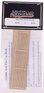 Laser-Cut, Self-Adhesive Wood Flatcar Deck -- For Ertl 40' Flatcar w/Stakes (Car Out of Production)