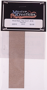 Laser-Cut, Self-Adhesive Wood Flatcar Deck -- For Funaro & Camerlengo East Broad Top Flatcar #100