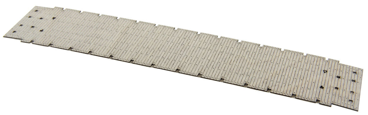 Wood Flatcar Deck -- Laser-Cut Wood Kit - Fits Red Caboose 53'6" Flatcar