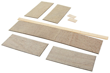 Boxcar Interior & Roofwalk -- Laser-Cut Wood Kit - Fits Red Caboose X-29 Boxcar