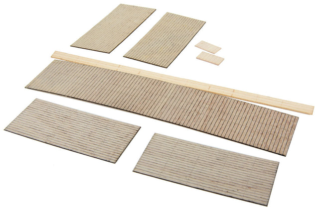 Boxcar Interior & Roofwalk -- Laser-Cut Wood Kit - Fits Red Caboose X-29 Boxcar