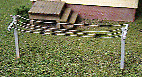 Clothes Line (Laser-Cut Kit) pkg(4) -- With Posts & Line