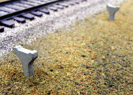 N&W Concrete Rail Posts -- pkg(12) (Rail Not Included)