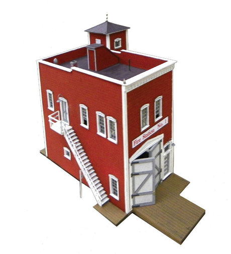 Fire Station No. 1 - Cabin Creek Series -- Laser-Cut Wood Kit - 35 x 58 x 44 Scale Feet-3