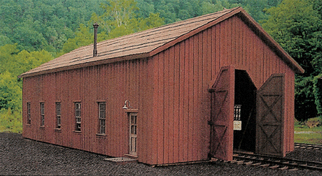 McCabe Lumber Rail Facility Series - Kit (Laser-cut Wood) -- Car Repair Shop - Narrow Gauge: 8-7/16 x 5"  21.4 x 12.7cm