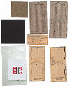 McCabe Lumber Series - Kit (Laser-cut Wood & Card) -- Fire Hose Storage Shed Scale 8 x 8'  2.4 x 2.4m