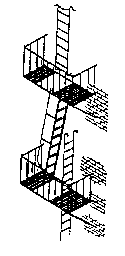 Fire Escapes, Brass, 2 Floors -- Industrial