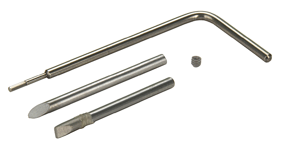 Micro Chisel -- 2mm Tip Set; 1 Each Flat & Round Tip Blades, Allen Wrench & Set Screw