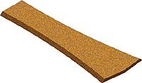 HO Beveled Switch Pad -- #4/#6 Wye Turnouts - 3/16 x 3-1/8 x 8-23/32"  .5 x 7.3 x 22.1cm  1 Pair
