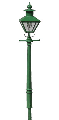 Large Lamp Post - Working -- Green