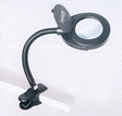 Mini Magnifier Lamp -- Compact, Heavy-Duty, 2" Clamp, 12" Flexible Gooseneck, 3-Diopter 3-1/2" L