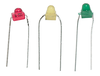 Micro Mini Light Emiting Diodes (LEDs) - 1/16"  1.5mm Diameter -- 6 Each; Red, Green, Yellow pkg(18)
