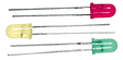 Blinker/Flasher Suberbrite Light Emiting Diodes (LEDs) - 13/64"  5mm Diamet -- One Each: Red, Green, Yellow pkg(3)